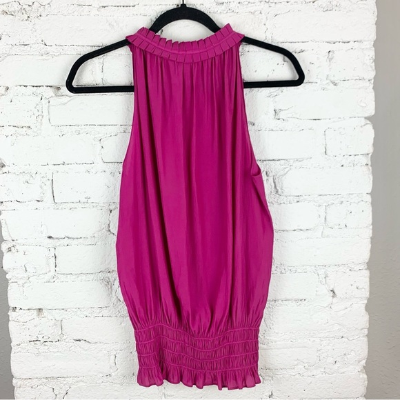 Ramy Brook Mindy Fuchsia Pink Pleated Smocked Blouse - Picture 7 of 13